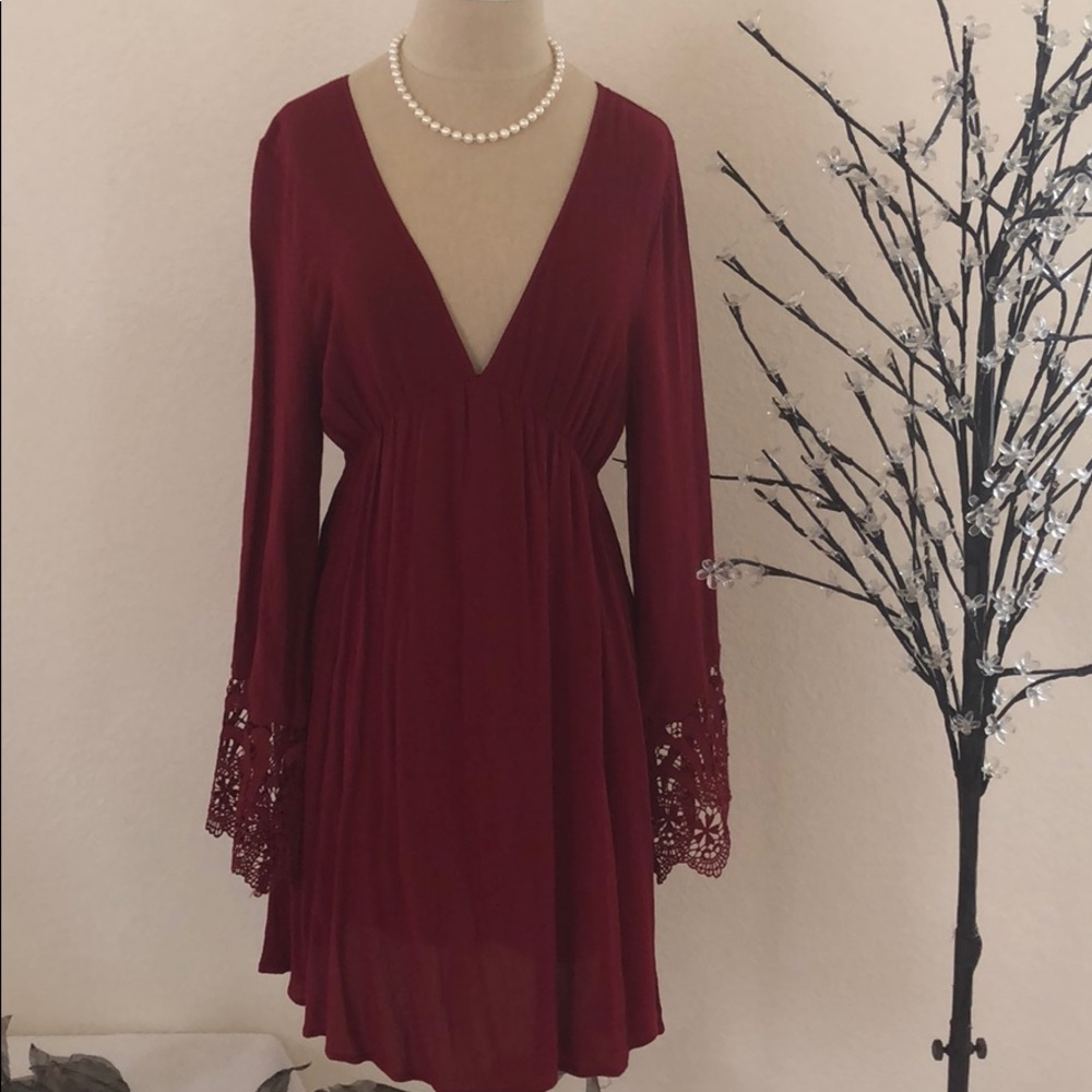 Deep V-Neck Dress